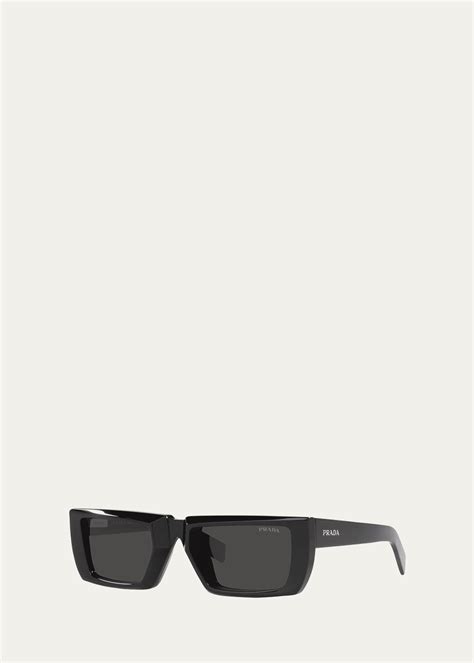 prada glasses rectangle|Prada rectangle acetate sunglasses.